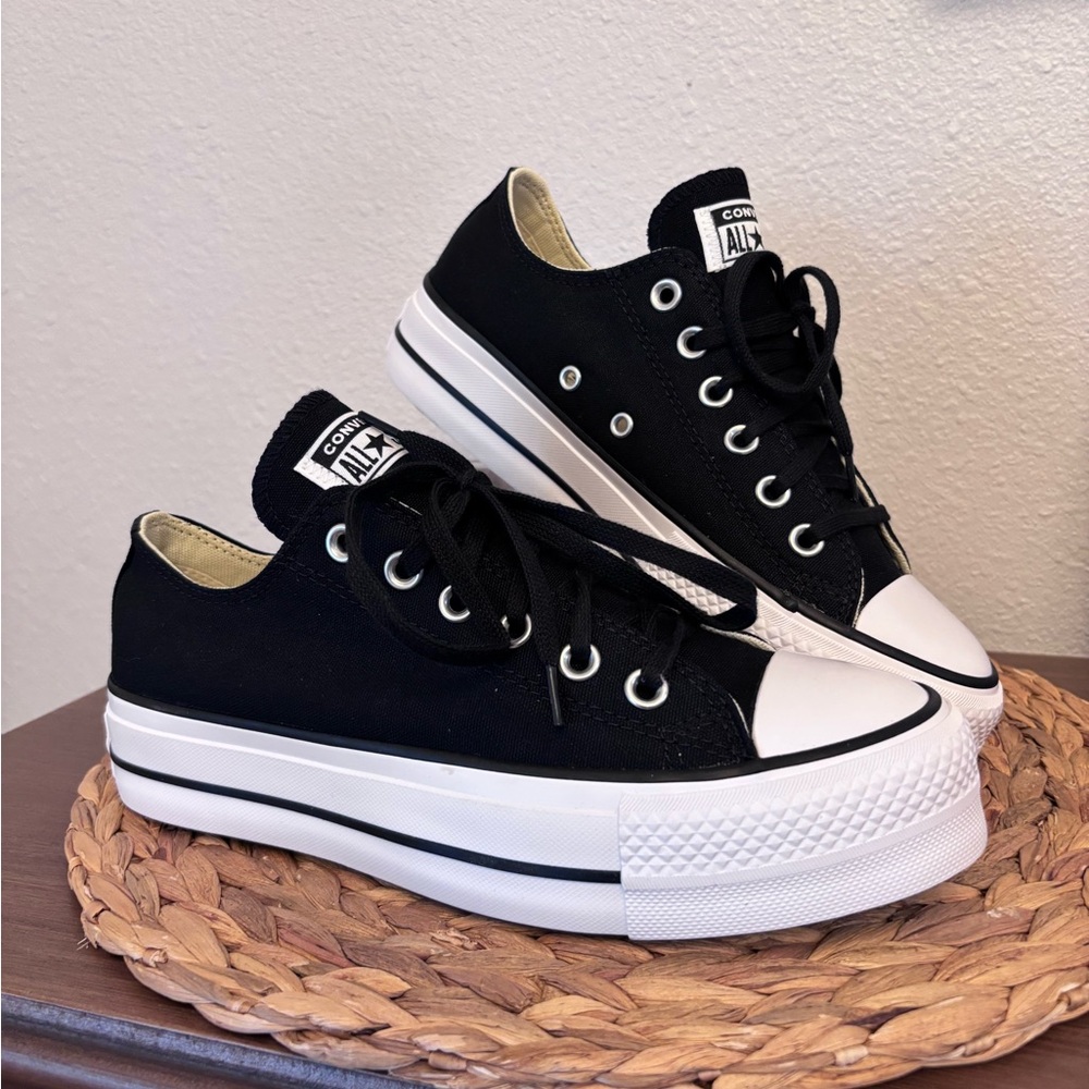 Converse Women's Black and White Platform Sneakers